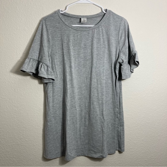 West Loop Tee with Ruffle Sleeve - Gray - Medium - Picture 1 of 4